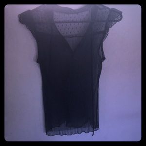 Lacy Black Tee, ties in the back